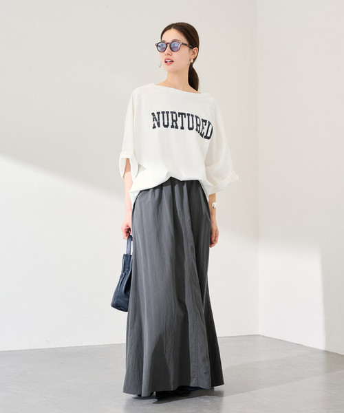 FRAMeWORK（フレームワーク）の「ヴィンテージライクセミフレアスカート（スカート・レディース・ブラック/ベージュ/ホワイト・36/38）」の4枚目の写真