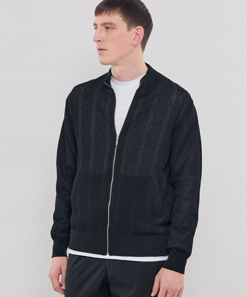 MACKINTOSH LONDON（マッキントッシュ ロンドン）の「ランダムメッシュドライビングニット（ニット/セーター・メンズ・グレー/ブラック・L/M）」の2枚目の写真