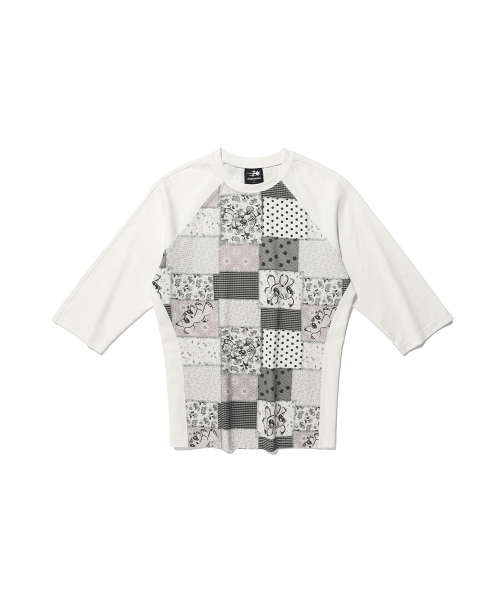 NICE GHOST CLUB(ナイスゴーストクラブ)の「PATCHWORK QUILTED PRINTED 3/4 SLEEVE TEE_WHITE(NG2GSUT552A)(Tシャツ/カットソー・レディース・ホワイト・SMALL/MEDIUM)」の1枚目の写真