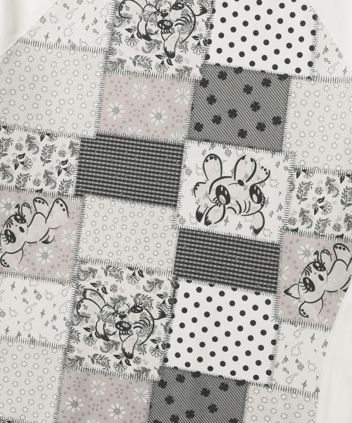 NICE GHOST CLUB(ナイスゴーストクラブ)の「PATCHWORK QUILTED PRINTED 3/4 SLEEVE TEE_WHITE(NG2GSUT552A)(Tシャツ/カットソー・レディース・ホワイト・SMALL/MEDIUM)」の4枚目の写真