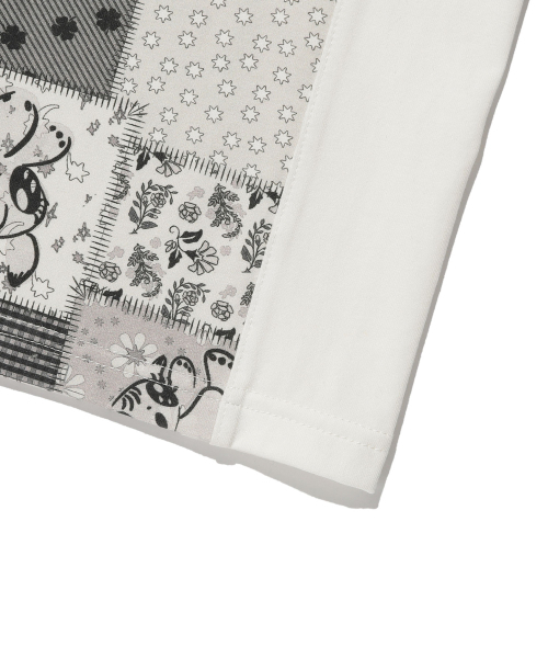 NICE GHOST CLUB(ナイスゴーストクラブ)の「PATCHWORK QUILTED PRINTED 3/4 SLEEVE TEE_WHITE(NG2GSUT552A)(Tシャツ/カットソー・レディース・ホワイト・SMALL/MEDIUM)」の5枚目の写真