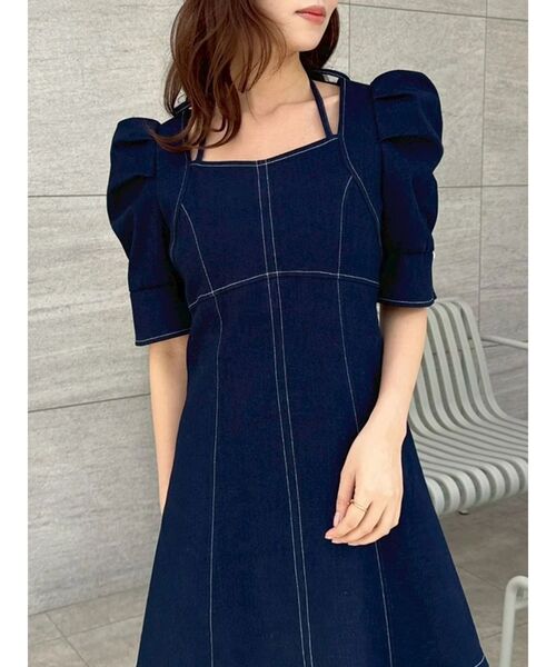 dazzlin(ダズリン)の「2WAYスイッチングステッチワンピース(ワンピース・レディース・その他1/インディゴブルー/オフホワイト・MEDIUM/SMALL)」の14枚目の写真