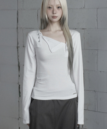 Two-Line Button Long Sleeve (White)
