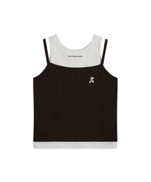 Rest&Recreation（レストアンドレクリエーション）の「LAYERED SLEEVELESS - BROWN（Tシャツ/カットソー）」