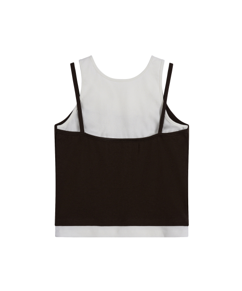 Rest&Recreation（レストアンドレクリエーション）の「LAYERED SLEEVELESS - BROWN（Tシャツ/カットソー・レディース・その他・ONE）」の2枚目の写真