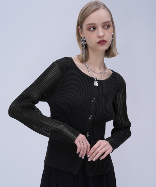 HARE（ハレ）の「ソデシアークルーカーディガン(HARE)（カーディガン/ボレロ・レディース・グリーン/ブラック・FREE）」の11枚目の写真