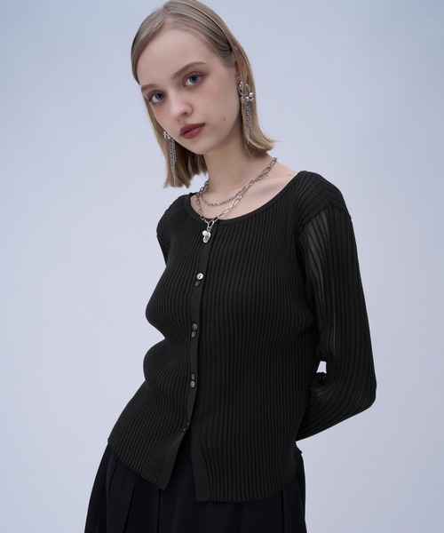 HARE（ハレ）の「ソデシアークルーカーディガン(HARE)（カーディガン/ボレロ・レディース・グリーン/ブラック・FREE）」の13枚目の写真