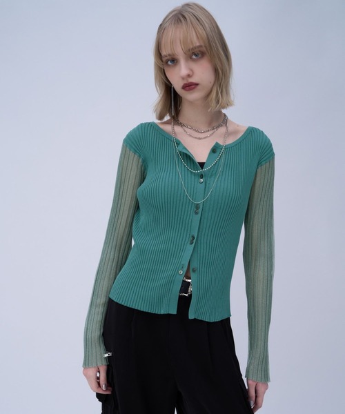 HARE（ハレ）の「ソデシアークルーカーディガン(HARE)（カーディガン/ボレロ・レディース・グリーン/ブラック・FREE）」の17枚目の写真