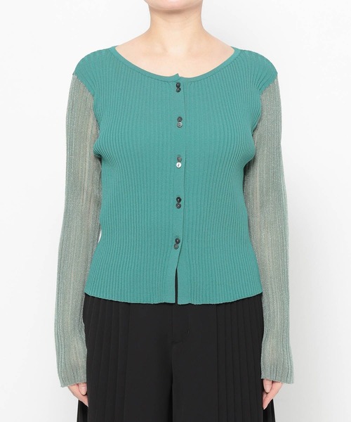 HARE（ハレ）の「ソデシアークルーカーディガン(HARE)（カーディガン/ボレロ・レディース・グリーン/ブラック・FREE）」の20枚目の写真