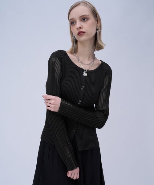 HARE（ハレ）の「ソデシアークルーカーディガン(HARE)（カーディガン/ボレロ・レディース・グリーン/ブラック・FREE）」の10枚目の写真