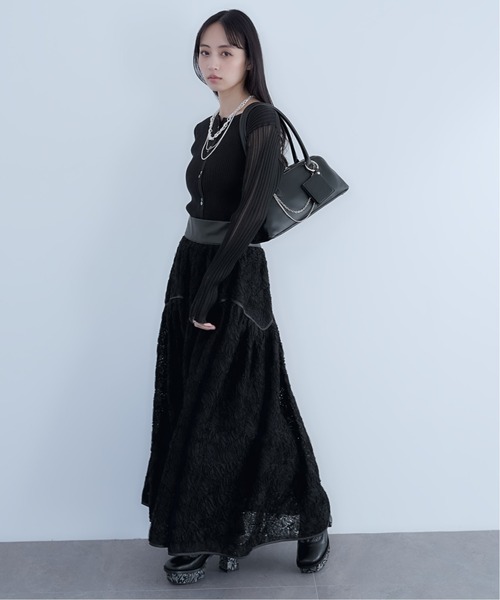 HARE（ハレ）の「ソデシアークルーカーディガン(HARE)（カーディガン/ボレロ・レディース・グリーン/ブラック・FREE）」の3枚目の写真