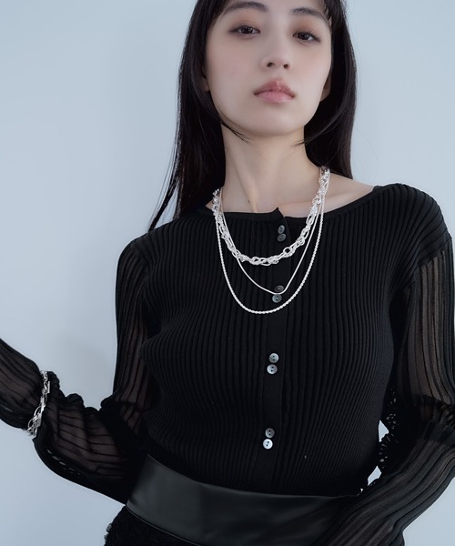 HARE（ハレ）の「ソデシアークルーカーディガン(HARE)（カーディガン/ボレロ・レディース・グリーン/ブラック・FREE）」の8枚目の写真