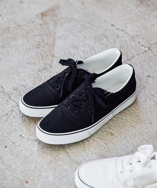 GLOBAL WORK（グローバルワーク）の「らくっションキャンバススニーカー/646778（スニーカー・メンズ・ブラック/オフホワイト・LARGE/MEDIUM）」の17枚目の写真