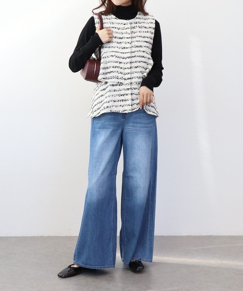 Jines(ジネス)の「ツィードフリルベスト(ベスト・レディース・ホワイト・38)」の2枚目の写真