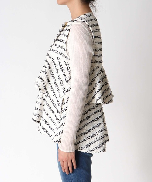 Jines(ジネス)の「ツィードフリルベスト(ベスト・レディース・ホワイト・38)」の8枚目の写真