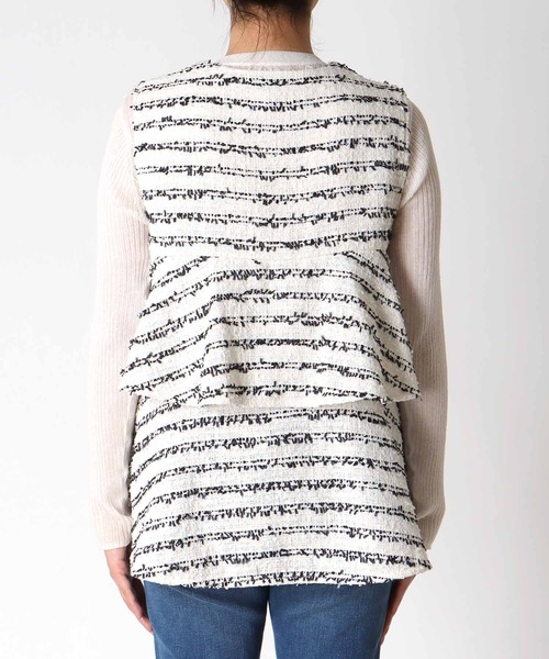 Jines(ジネス)の「ツィードフリルベスト(ベスト・レディース・ホワイト・38)」の9枚目の写真