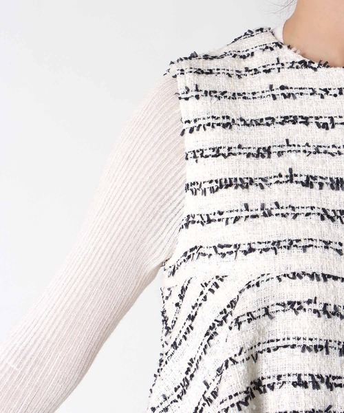 Jines(ジネス)の「ツィードフリルベスト(ベスト・レディース・ホワイト・38)」の12枚目の写真