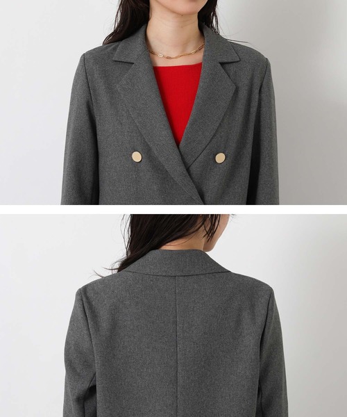Gready Brilliant（グレディブリリアン）の「金釦ダブルテーラードジャケット（テーラードジャケット・レディース・ネイビー/グレー・FREE）」の14枚目の写真
