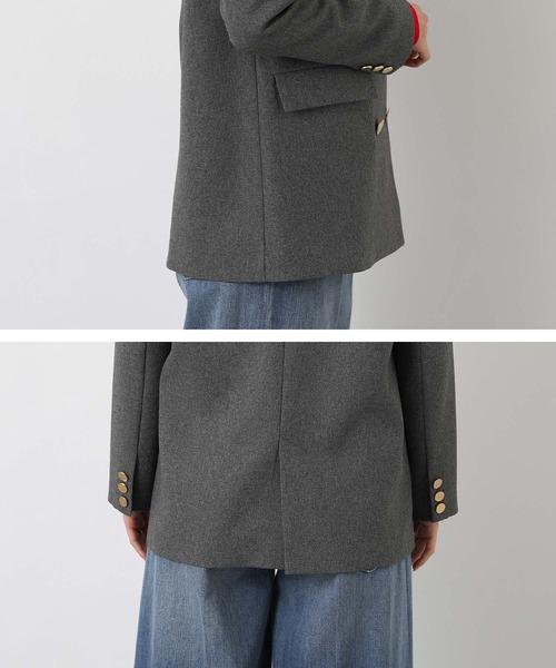 Gready Brilliant（グレディブリリアン）の「金釦ダブルテーラードジャケット（テーラードジャケット・レディース・ネイビー/グレー・FREE）」の15枚目の写真