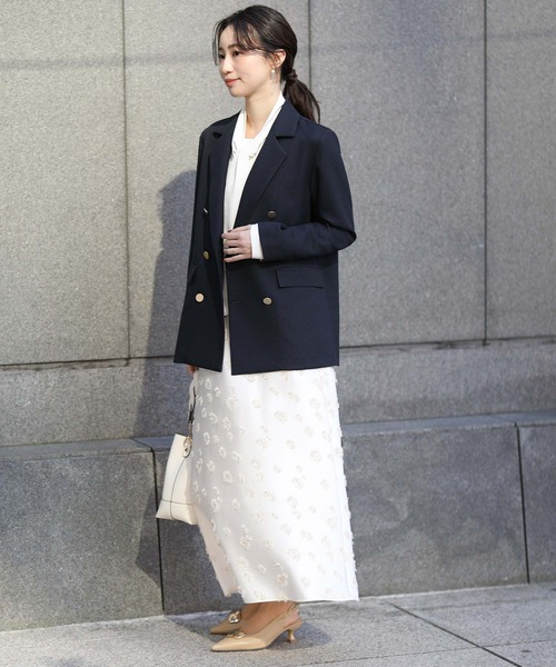 Gready Brilliant（グレディブリリアン）の「金釦ダブルテーラードジャケット（テーラードジャケット・レディース・ネイビー/グレー・FREE）」の3枚目の写真