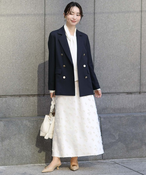 Gready Brilliant（グレディブリリアン）の「金釦ダブルテーラードジャケット（テーラードジャケット・レディース・ネイビー/グレー・FREE）」の7枚目の写真