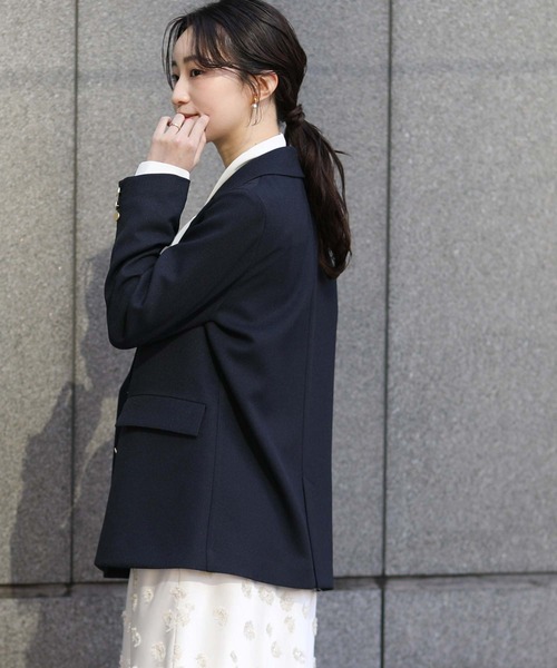 Gready Brilliant（グレディブリリアン）の「金釦ダブルテーラードジャケット（テーラードジャケット・レディース・ネイビー/グレー・FREE）」の9枚目の写真