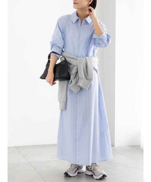 Te chichi（テチチ）の「サイドホックフロントジップワンピース（ワンピース・レディース・ネイビー/サックスブルー/ブルー・F）」の3枚目の写真