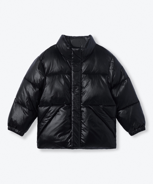 MUSINSA STANDARD KIDS（ムシンサスタンダードキッズ）の「グロッシープファーショートダウンジャケット[ブラック]（ブルゾン・レディース・その他・110/100）」の2枚目の写真