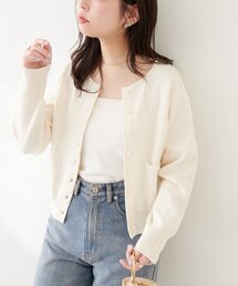 プチパール釦カーディガン