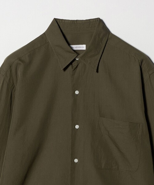 Kaptain Sunshine(キャプテン サンシャイン)の「<KAPTAIN SUNSHINE> CTN-SLK STRIPE REGULAR COLLAR SHIRT/シャツ(シャツ/ブラウス・メンズ・ダークグレー/ダークブラウン・3/2)」の4枚目の写真