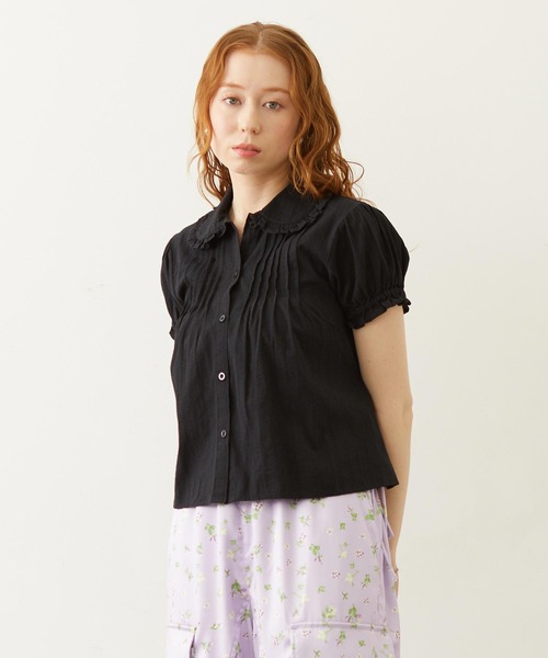 MILKFED.(ミルクフェド)の「COTTON LENO CLOTH SHIRT(シャツ/ブラウス・レディース・ライトパープル/ホワイト/ブラック・ONE SIZE)」の2枚目の写真