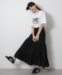 Riberry | コットンレース切替ティアードスカート(スカート)