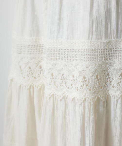 Riberry（リベリー）の「コットンレース切替ティアードスカート（スカート・レディース・アイボリー/ブラック・FREE）」の13枚目の写真