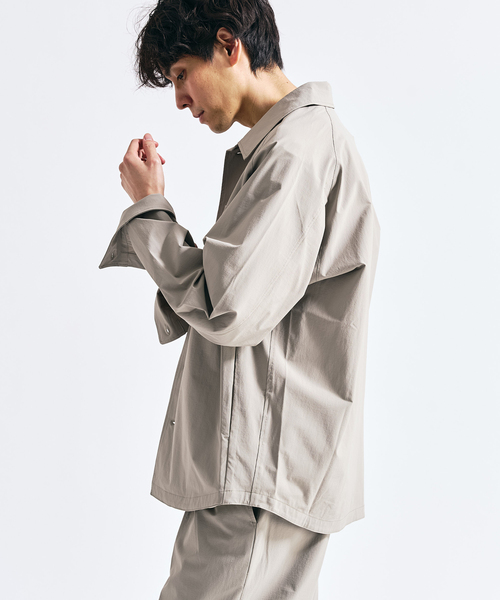 417 EDIFICE（フォーワンセブンエディフィス）の「【FREE MOTION】 コーチシャツ（シャツ/ブラウス・メンズ・カーキ/ブラック系その他/ベージュ・MEDIUM/SMALL/LARGE）」の6枚目の写真