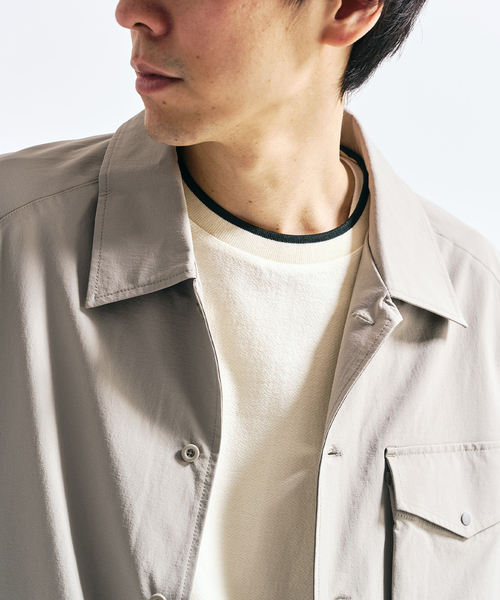 417 EDIFICE（フォーワンセブンエディフィス）の「【FREE MOTION】 コーチシャツ（シャツ/ブラウス・メンズ・カーキ/ブラック系その他/ベージュ・MEDIUM/SMALL/LARGE）」の9枚目の写真