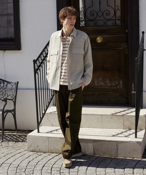 PUBLIC TOKYO（パブリックトウキョウ）の「ナチュラルタッチファティーグシャツ（シャツ/ブラウス・メンズ・アイボリー/ダークネイビー・1/2）」の3枚目の写真