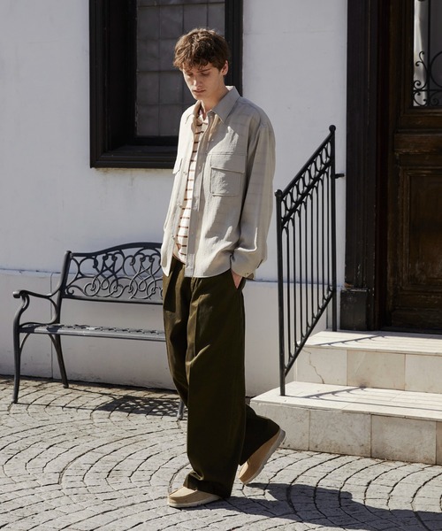 PUBLIC TOKYO（パブリックトウキョウ）の「ナチュラルタッチファティーグシャツ（シャツ/ブラウス・メンズ・アイボリー/ダークネイビー・1/2）」の4枚目の写真