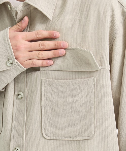 PUBLIC TOKYO（パブリックトウキョウ）の「ナチュラルタッチファティーグシャツ（シャツ/ブラウス・メンズ・アイボリー/ダークネイビー・1/2）」の15枚目の写真