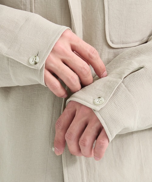 PUBLIC TOKYO（パブリックトウキョウ）の「ナチュラルタッチファティーグシャツ（シャツ/ブラウス・メンズ・アイボリー/ダークネイビー・1/2）」の16枚目の写真