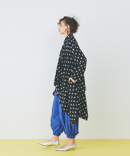 manana suerte（マニャーナスエルテ）の「サイドロングシャツ（シャツ/ブラウス・レディース・ドット/ブラック・FREE）」の14枚目の写真