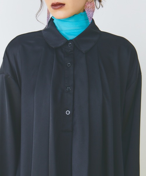 manana suerte（マニャーナスエルテ）の「サイドロングシャツ（シャツ/ブラウス・レディース・ドット/ブラック・FREE）」の20枚目の写真