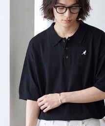 【KANGOL/カンゴール】別注 ワンポイント刺繍 半袖 ニットポロ