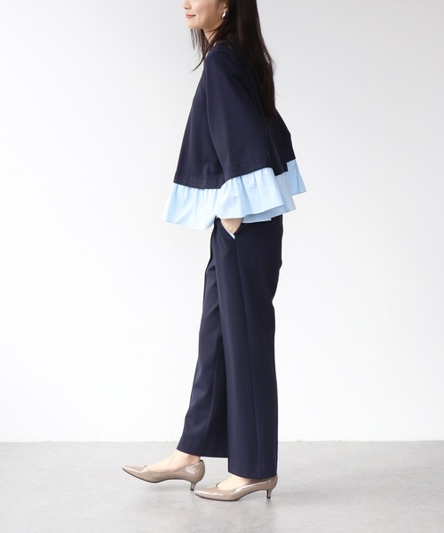 Jines（ジネス）の「ドッキングデザイントップス（Tシャツ/カットソー・レディース・ブラック/ネイビー・38）」の10枚目の写真