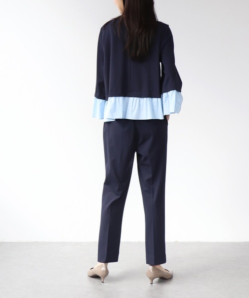 Jines（ジネス）の「ドッキングデザイントップス（Tシャツ/カットソー・レディース・ブラック/ネイビー・38）」の11枚目の写真