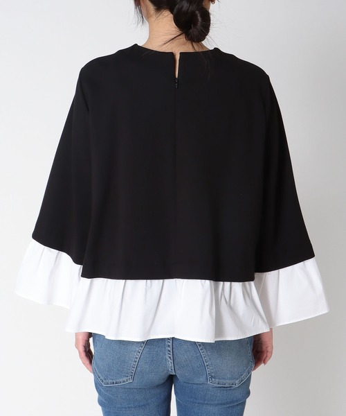 Jines（ジネス）の「ドッキングデザイントップス（Tシャツ/カットソー・レディース・ブラック/ネイビー・38）」の16枚目の写真