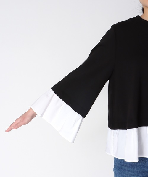 Jines（ジネス）の「ドッキングデザイントップス（Tシャツ/カットソー・レディース・ブラック/ネイビー・38）」の18枚目の写真