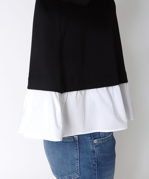 Jines（ジネス）の「ドッキングデザイントップス（Tシャツ/カットソー・レディース・ブラック/ネイビー・38）」の19枚目の写真