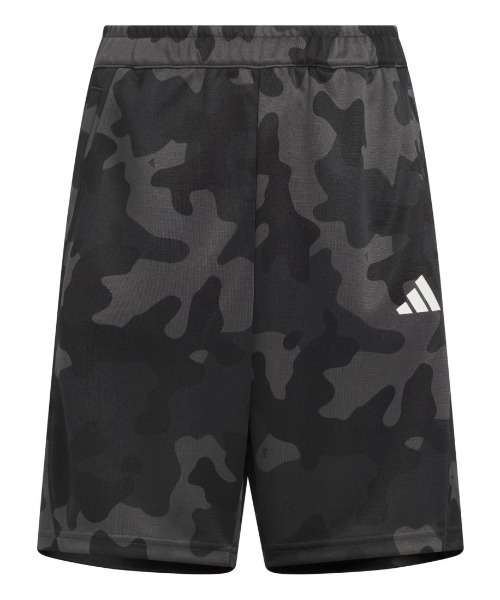 adidas(アディダス)の「アディダス adidas エッセンシャルズ カモ パック ルーズフィット ダブルAOPニットショーツ(その他パンツ・キッズ・ブルー/ブラック×グレー・160cm/120cm/140cm/130cm/150cm)」の2枚目の写真