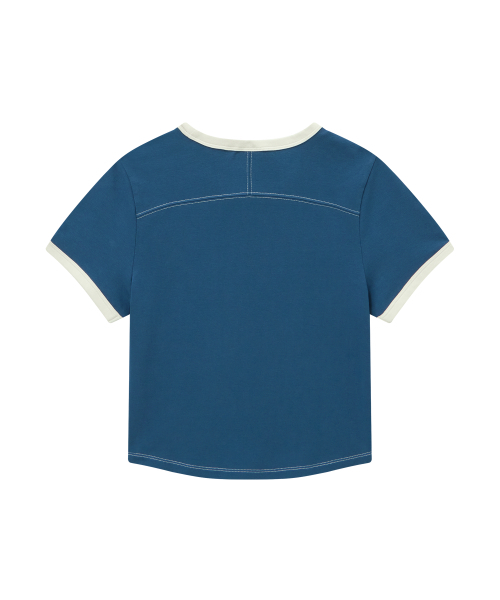 COVERNAT(カバーナット)の「ウーマンベイビーフィットリンガーティーシャツダークブルー(Tシャツ/カットソー・レディース・その他・WS/WM)」の3枚目の写真