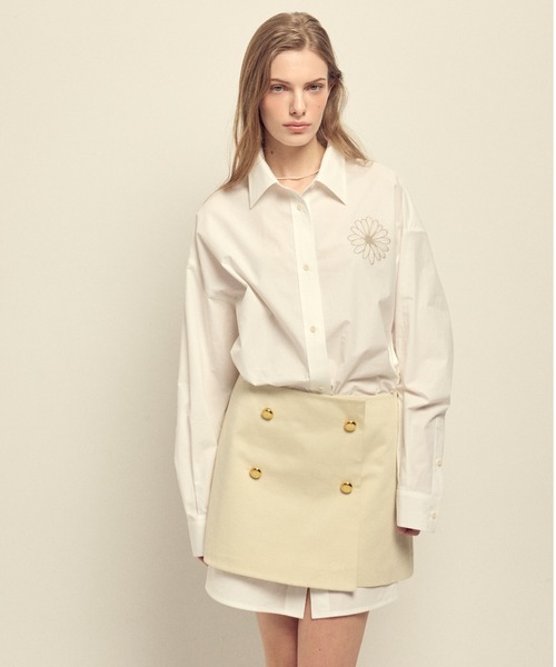 Mardi Mercredi（マルディメクルディ）の「COTTON OVERSIZED POPLIN SHIRT / コットン オーバーサイズ ポプリン シャツ（シャツ/ブラウス・レディース・ブルー/ホワイト・FREE）」の5枚目の写真